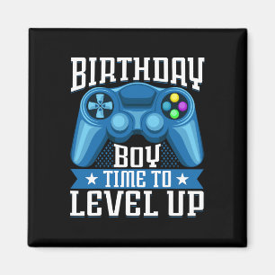 "Boy Time to Level Up Video Game Birthday Gamer" 7 Magnet