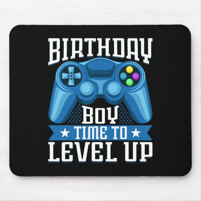 "Boy Time to Level Up Video Game Birthday Gamer" 7 Mousepad (Vorne)