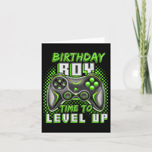 Boy Time to Level Up Video Game Birthday Party Boy Karte