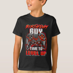 Boy Time to Level Up Video Game Birthday Party Boy T-Shirt