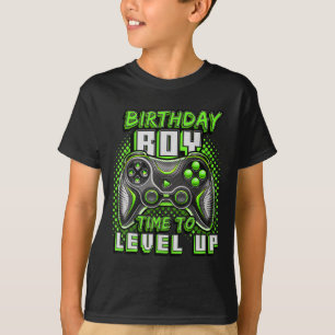 Boy Time to Level Up Video Game Birthday Party Boy T-Shirt