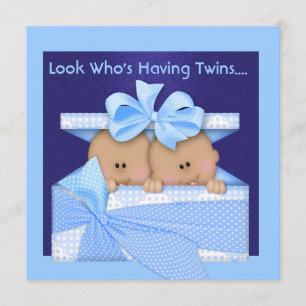BOY TWINS BABY ZEIGT AFRIKANAMERIKANISCHE INVITATI EINLADUNG
