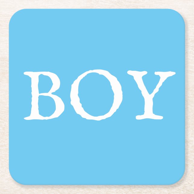 Boy Typografie Blue Baby Boy Baby Shooter Rechteckiger Pappuntersetzer (Vorderseite)