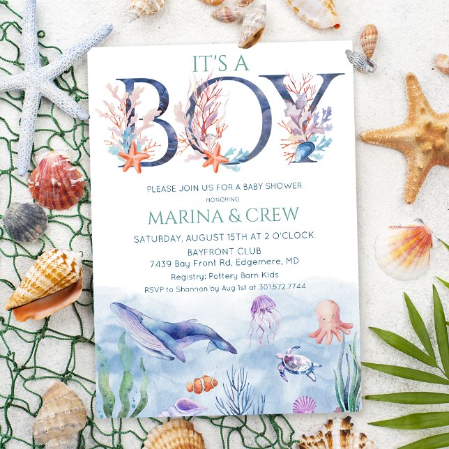 Boy Under the Sea Baby shower Invitation (Créateur téléchargé)