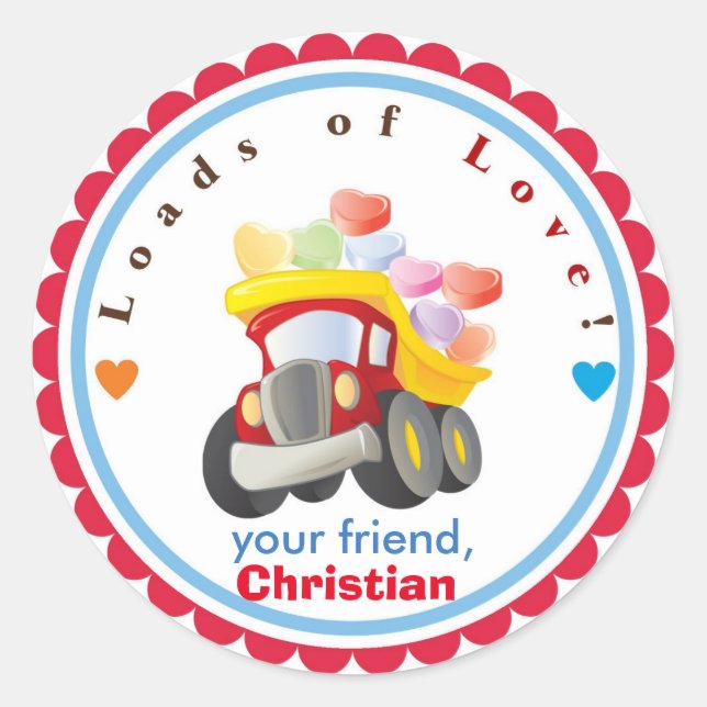 Boy Valentine's Day Stickers - Children Valentine (Vorderseite)