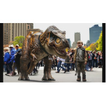 Boy Walking T-Rex T - Shirt