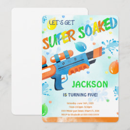 Boy Water Gun zum Geburtstag Einladungen