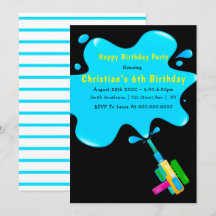 Boy Water Splash 6. Geburtstag Einladungen