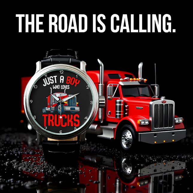 Boy Who Loves Red Trucks Armbanduhr (Von Creator hochgeladen)