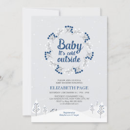 Boy Winter Wonderland Baby Dusche, Navy Blue Einladung