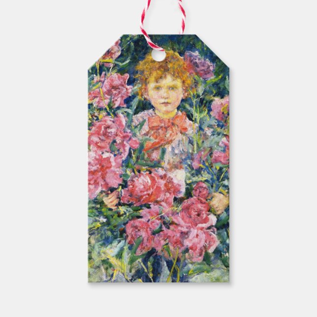 Boy With Red Peony Blume (von Robert Reid) Geschenkanhänger (Vorderseite)