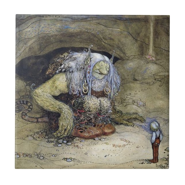 "Boy with Troll" von John Bauer Fliese (Vorderseite)