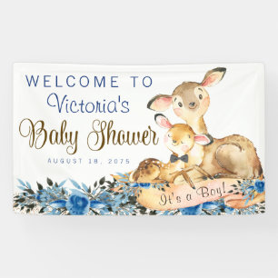 Boy Woodland Deer Baby Dusche Banner