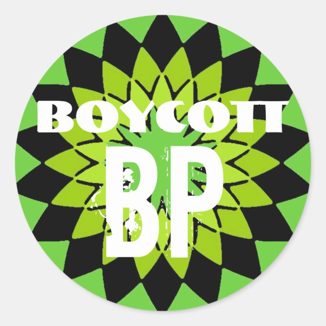 BOYCOTT BP - 6 Aufkleberpackung Runder Aufkleber (Vorderseite)