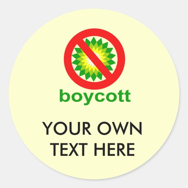 Boycott BP Runder Aufkleber (Vorderseite)