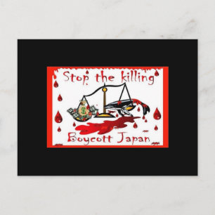 Boycott Japan! Postkarte