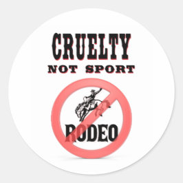 Boycott Rodeo Runder Aufkleber