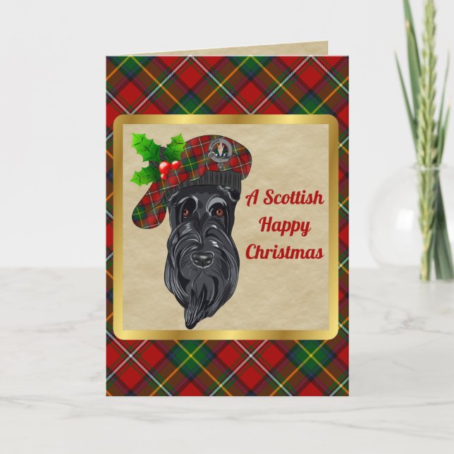 Boyd Abzeichen & Tartan Personalisiert Xmas Karte (Vorderseite)