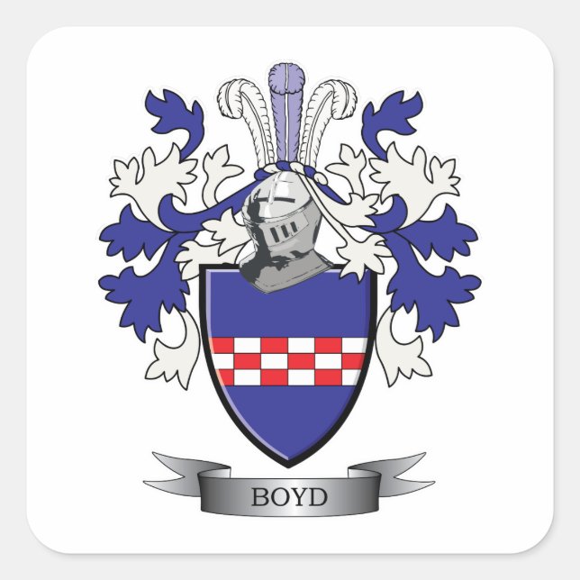 Boyd-Familienwappen-Wappen Quadratischer Aufkleber (Vorderseite)