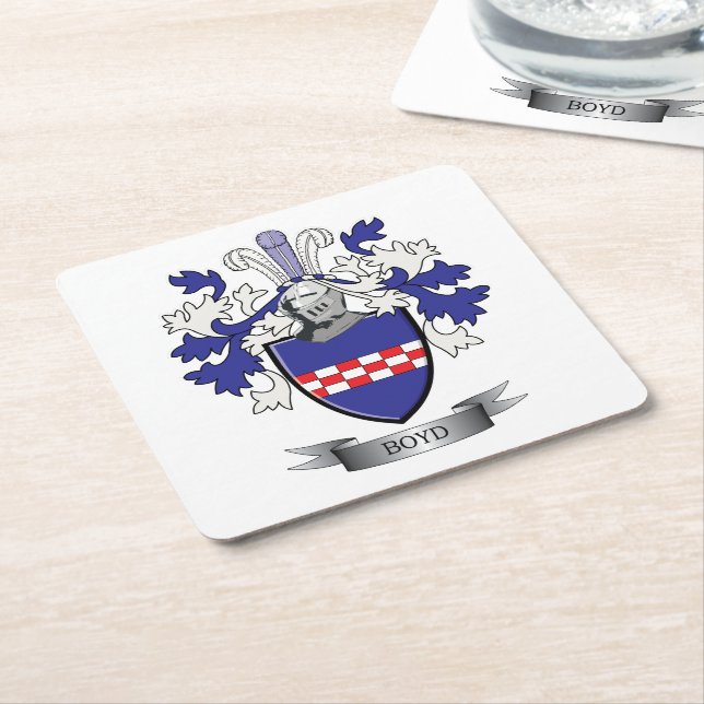 Boyd Familienwappen-Wappen Rechteckiger Pappuntersetzer (angewinkelt)
