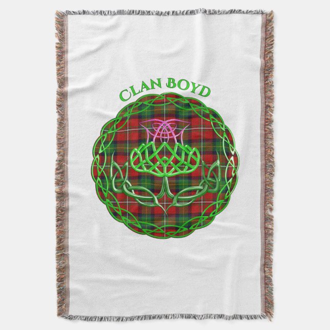 Boyd Scottish Tartan Celtic Thistle Decke (Vorderseite Vertikal)