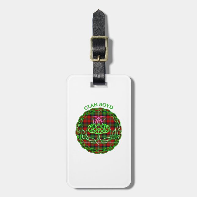 Boyd Scottish Tartan Celtic Thistle Gepäckanhänger (Vorderseite vertikal)