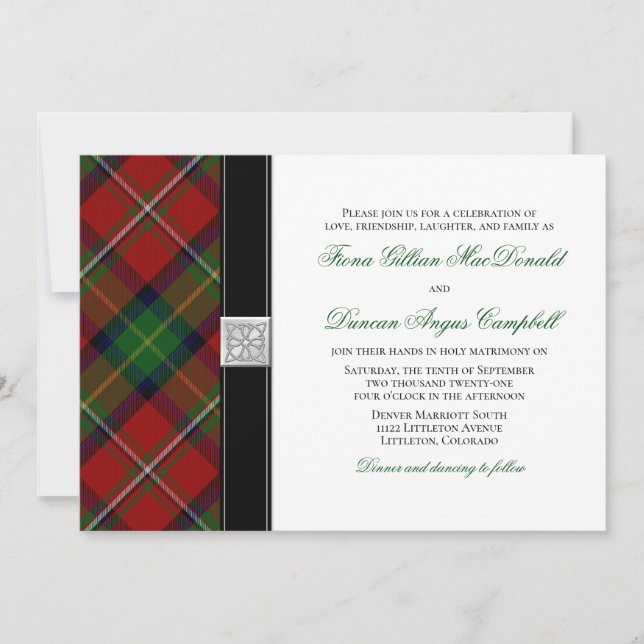Boyd Tartan Scottish Celtic Wedding Einladung (Vorderseite)