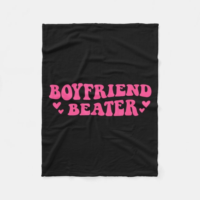 Boyfriend Beater Funny Girlfriend Humor Retro Groo Fleecedecke (Vorderseite)