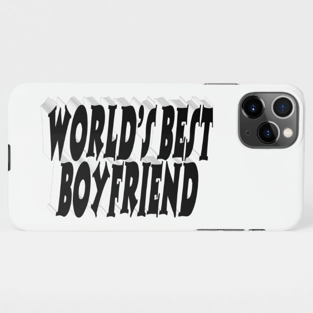 Boyfriend Black 3D Text iPhone Hülle (Rückseite (Horizontal))