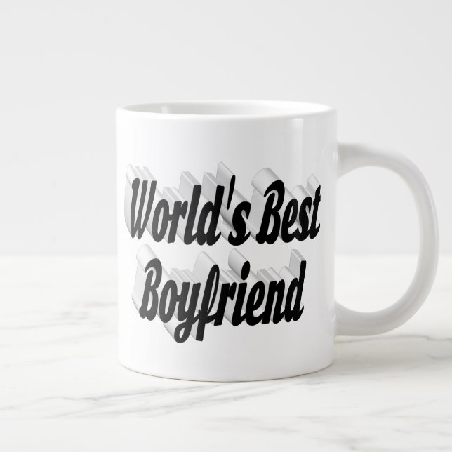 Boyfriend Black Script Jumbo-Tasse (Rechts)