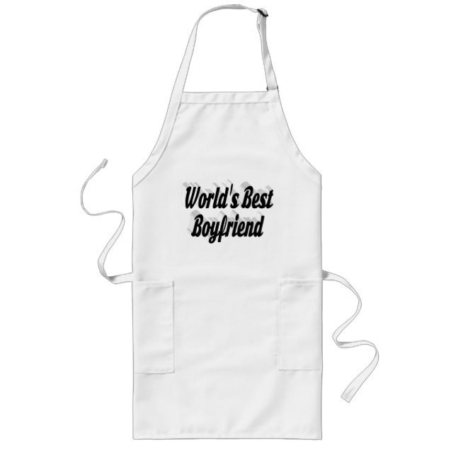 Boyfriend Black Script Lange Schürze (Vorne)