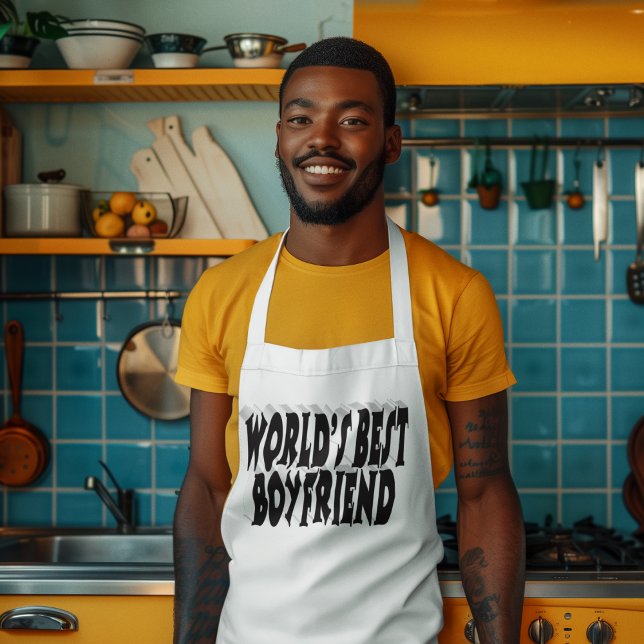 Boyfriend Black Typografy Lange Schürze (Von Creator hochgeladen)