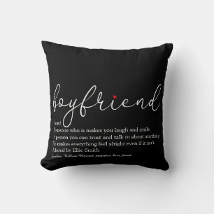 Boyfriend definiert Stilvolles Script Rot Liebe He Kissen
