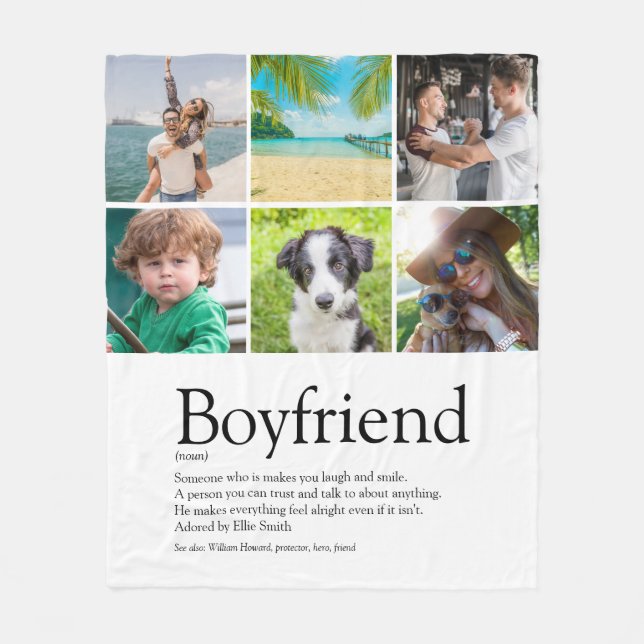 Boyfriend Definition 6 Foto Collage Fun Fleecedecke (Vorderseite)
