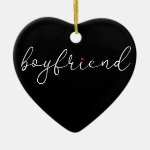 Boyfriend Definition Elegantes Script Liebe Herz Keramik Ornament