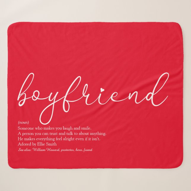 Boyfriend Definition Liebe Herz Elegantes Script R Sherpadecke (Vorderseite (Horizontal))