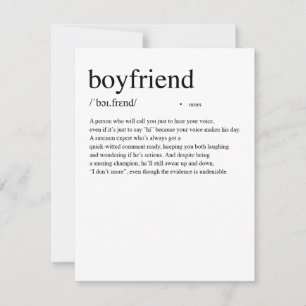 Boyfriend Definition Valentinstag Karte