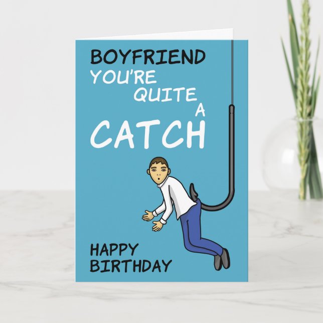 Boyfriend Fishing Pub Birthday Card Karte (Vorderseite)