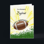 Boyfriend Football Geburtstagskarte Karte<br><div class="desc">Geben Sie Ihrem Fußballfreund eine Fußballkarte mit einem explosiven Fußballthema! Ein Fußball mit den Worten "Für einen wunderbaren Freund".</div>