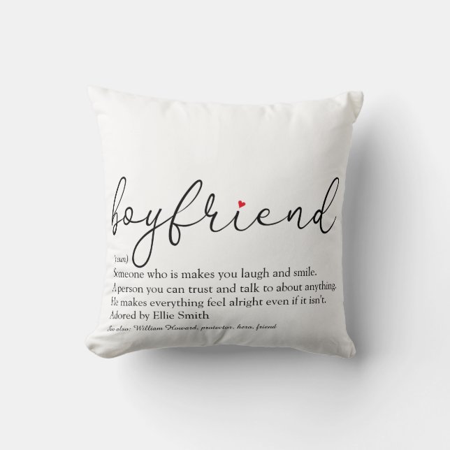 Boyfriend Foto Definition Skript Red Liebe Herz Kissen (Vorderseite)