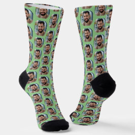 Boyfriend Foto for Girlfriend Niedlich Sage Green Socken