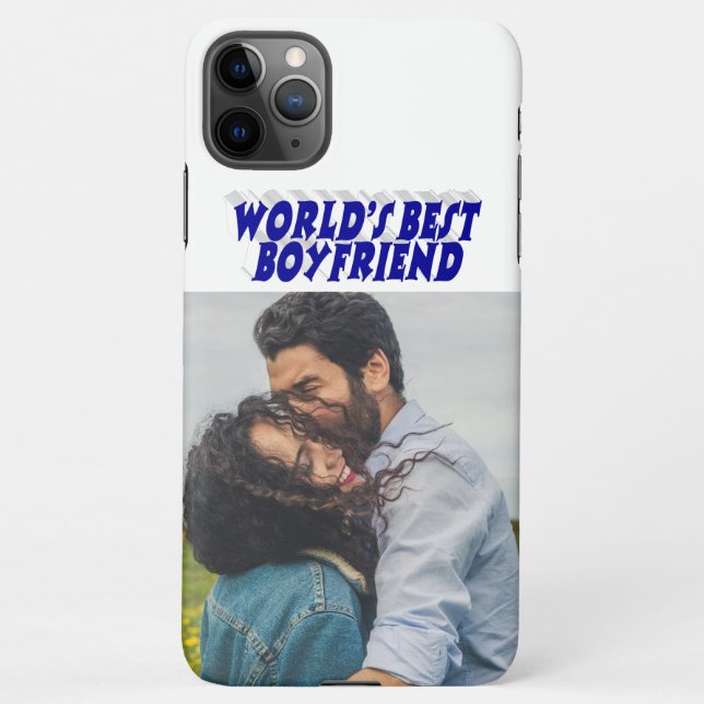 Boyfriend Foto mit blauen Text iPhone Case iPhone Hülle (Rückseite)