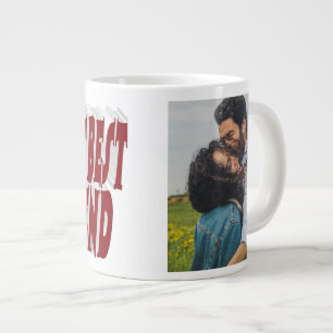 Boyfriend Foto mit bordeauxfarbener Typografie Jumbo-Tasse