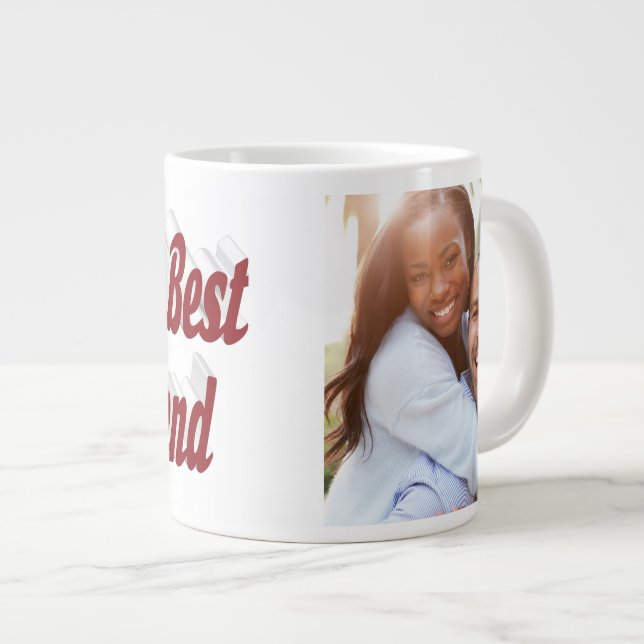 Boyfriend Foto mit burgundy Skript Jumbo-Tasse (Vorderseite Rechts)