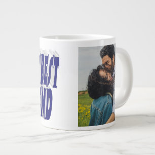 Boyfriend-Foto mit dunkelblauer Typografie Jumbo-Tasse