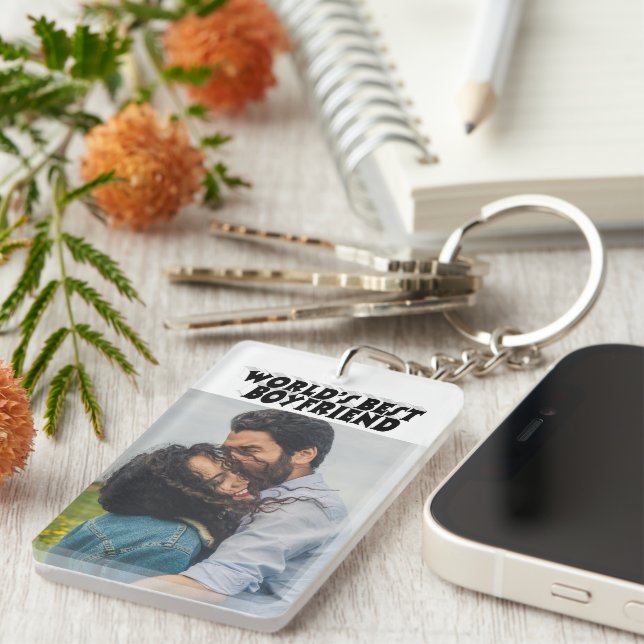 Boyfriend Foto schwarz 3D-Text Schlüsselanhänger (Vorderseite rechts)