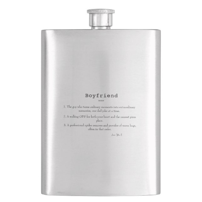 Boyfriend Funny Definition Flask Flachmann (Vorderseite)