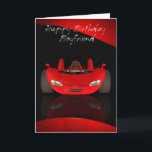 Boyfriend Geburtstagskarte mit Red Sports Car Karte<br><div class="desc">Boyfriend Geburtstagskarte mit Red Sports Car</div>