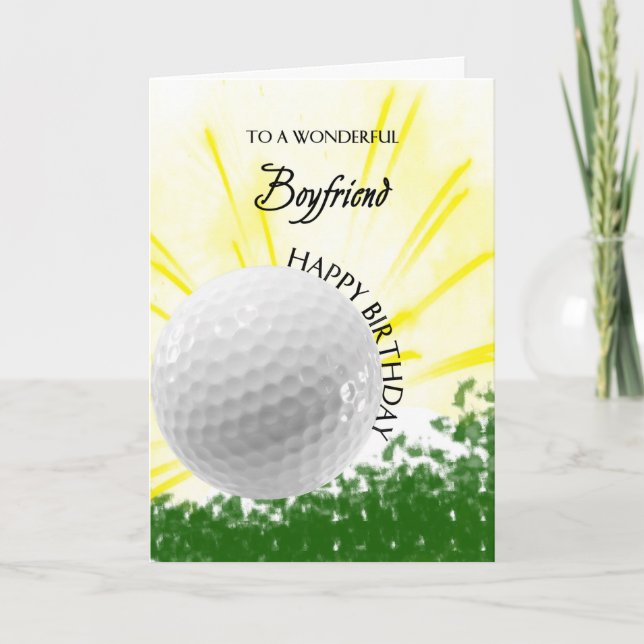 Boyfriend Golfer Geburtstagskarte Karte (Vorderseite)