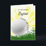 Boyfriend Golfer Geburtstagskarte Karte<br><div class="desc">Geben Sie Ihrem Golf liebenden Freund eine Golfkarte mit einem explosiven Thema Golf! Ein hochfliegender Golfball mit den Worten "Für einen wunderbaren Freund".</div>